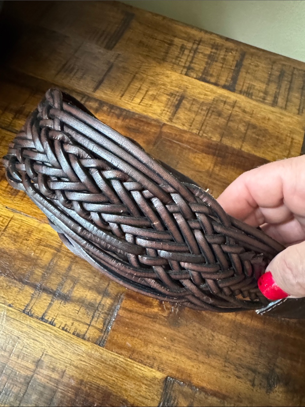 American Eagle Outfitters Dark Brown Braided Leather Belt
